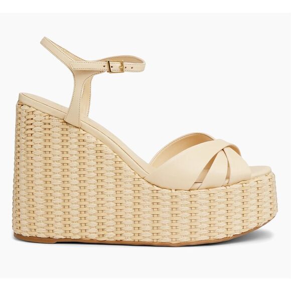 Schutz Keefa 125MM Leather Platform Wedge Sandals US7.5 $178 - Picture 1 of 13